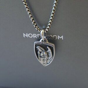 David Yurman Sterling Silver Saint St Michael Amulet with 22" Chain Necklace